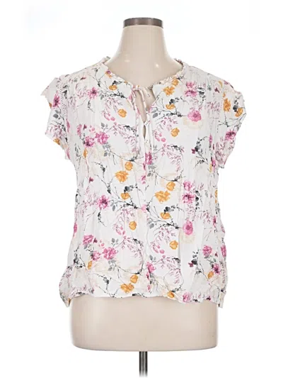 Pre-owned Buffalo By David Bitton Short Sleeve Blouse In White