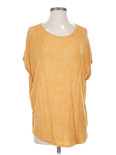 Pre-owned Buffalo By David Bitton Short Sleeve Top Yellow Scoop Neck Tops