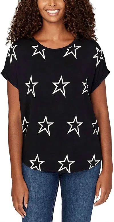 Buffalo David Bitton Crewneck Short Sleeve Top In Superstar In Black