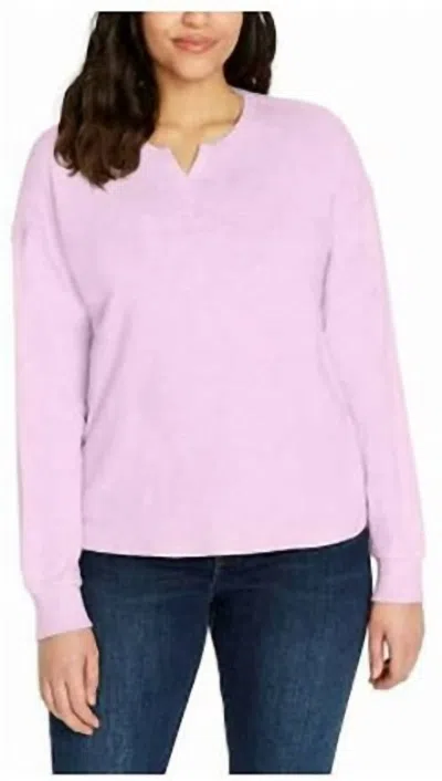 Buffalo David Bitton Long Sleeve Crew Neck Top In Lavender In Animal Print