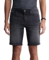 BUFFALO DAVID BITTON MEN'S DEAN RELAXED-STRAIGHT FIT STRETCH KNIT 10.5" DENIM SHORTS