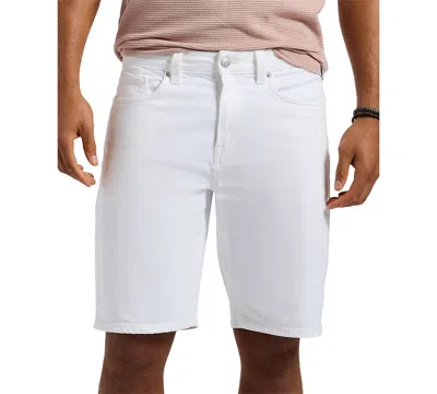 Buffalo David Bitton Men's Dean Relaxed-straight Fit Stretch Knit 10.5" Denim Shorts In White