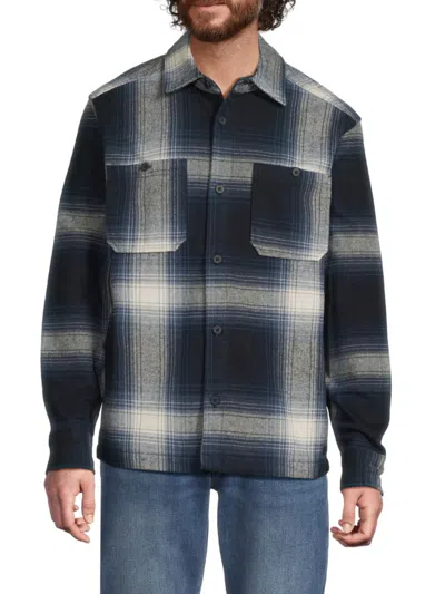 Buffalo David Bitton Men's Jeano Plaid Cotton-blend Shirt Jacket In Blue