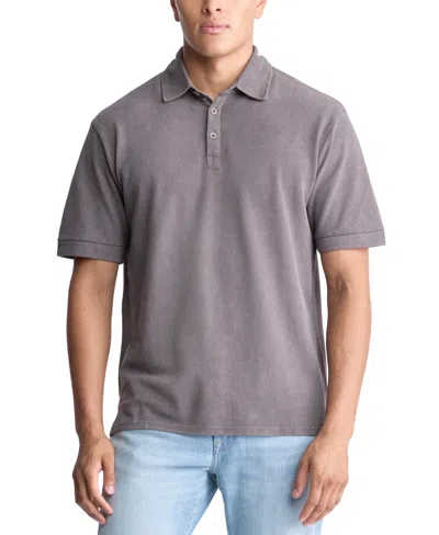 Buffalo David Bitton Men's Kabold Cotton Washed Polo Shirt In Charcoal
