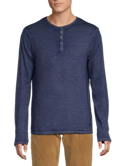 Buffalo David Bitton Men's Kaduk Solid Henley In Whale