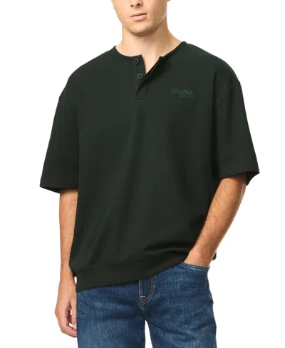 Buffalo David Bitton Men's Kafael Short-sleeve Textured Henley Shirt In Dark Sea