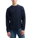 Buffalo David Bitton Men's Kaleb Long Sleeve Crewneck Textured T-shirt In Blue