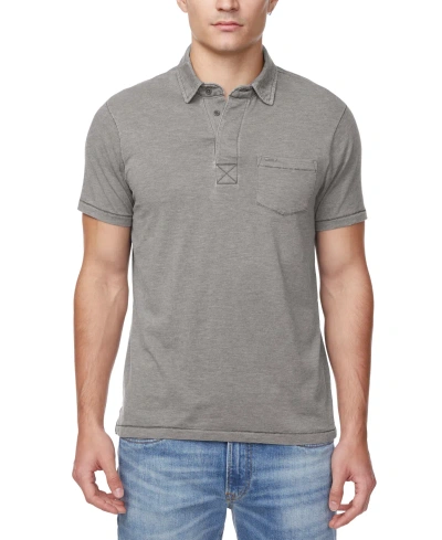 Buffalo David Bitton Men's Kasper Straight-fit Textured Pocket Polo Shirt In Charcoal