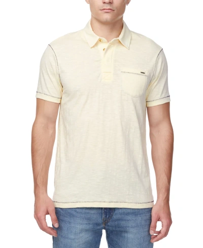 Buffalo David Bitton Men's Kasper Straight-fit Textured Pocket Polo Shirt In Whitecap Gray