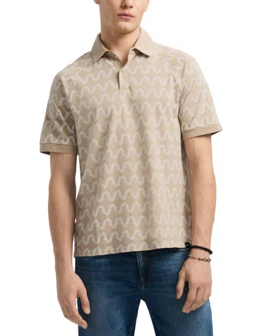 Buffalo David Bitton Men's Kindell Regular-fit Wave-print Polo Shirt In Tuffet