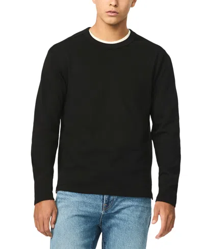 Buffalo David Bitton Men's Kitchell Long-sleeve Crewneck Heavyweight Cotton T-shirt In Black