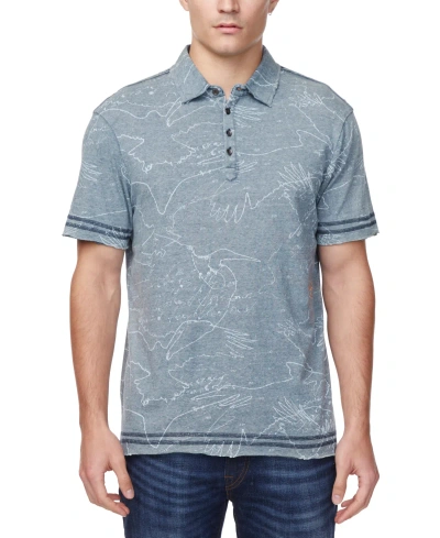 Buffalo David Bitton Men's Komodo Abstract Eagle-print Polo Shirt In Mirage