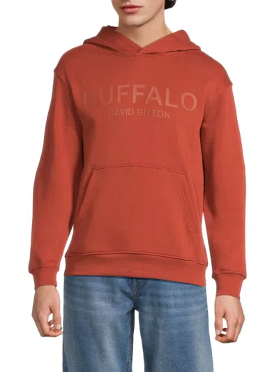 Buffalo David Bitton Men's Logo Embossed Cotton-blend Hoodie In Red