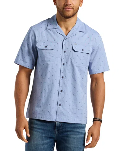 Buffalo David Bitton Men's Salaman Relaxed-fit Printed Button-down Shirt In Moonlight Blue