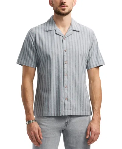 Buffalo David Bitton Men's Salaman Short Sleeve Striped Button-front Camp Shirt