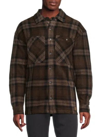 Buffalo David Bitton Men's Sandis Plaid Shirt Jacket In Brown