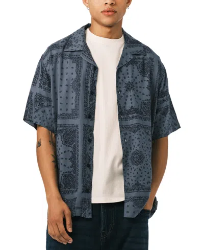 Buffalo David Bitton Men's Sandro Camp Collar Shirt In Gray