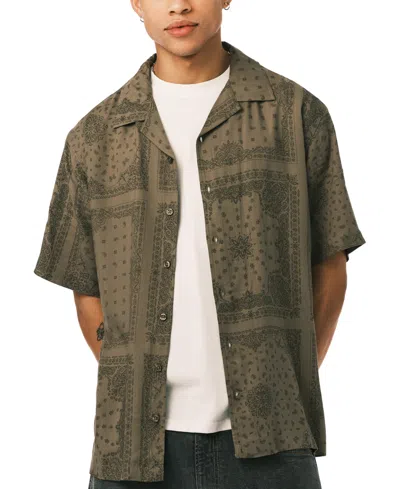 Buffalo David Bitton Men's Sandro Camp Collar Shirt In Green