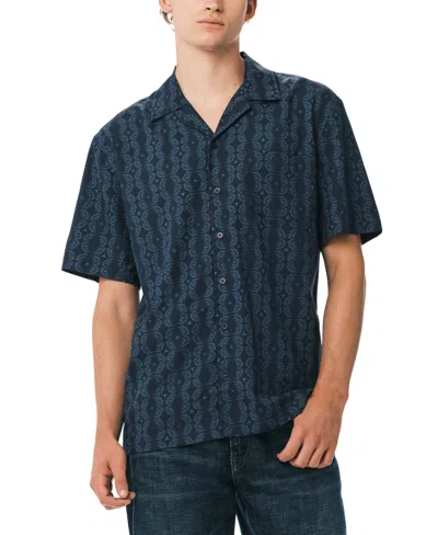 Buffalo David Bitton Men's Sandro Printed Short-sleeve Camp Shirt In Gray