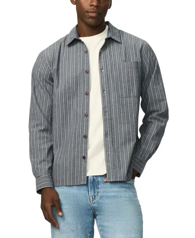 Buffalo David Bitton Men's Satoshi Long-sleeve Striped Regular-fit Shirt In Gray