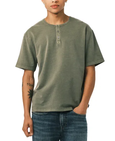 Buffalo David Bitton Men's Short-sleeve Henley T-shirt In Green