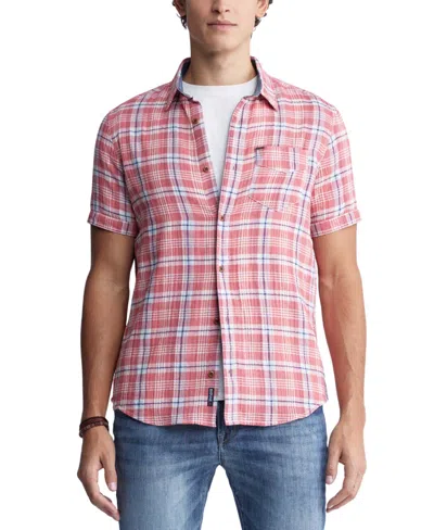 Buffalo David Bitton Men's Sirilo Plaid Short Sleeve Button-front Shirt In Mineral Red