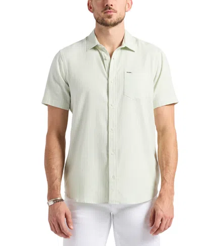 Buffalo David Bitton Men's Sirilo Striped Button Up Shirt In Dusty Aqua