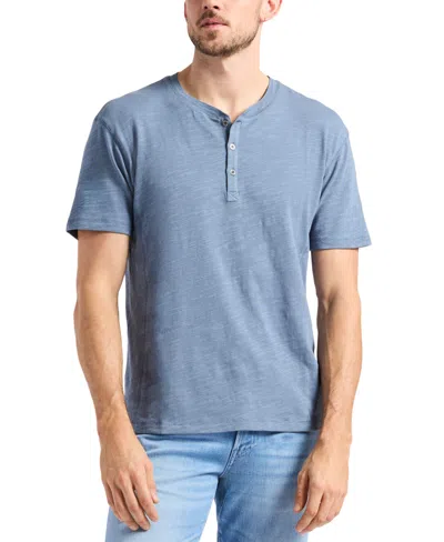 Buffalo David Bitton Men's Slub Knit Short Sleeve Relaxed Henley T-shirt In Mirage