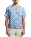 Buffalo David Bitton Men's Sonix Relaxed Fit Short Sleeve Wave Print Button-front Camp Shirt