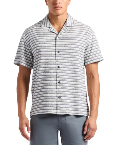 Buffalo David Bitton Men's Stripe Jersey Shirt In Midnight Blue