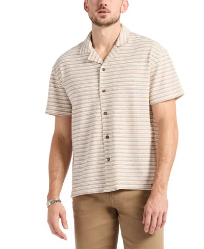 Buffalo David Bitton Men's Stripe Jersey Shirt In Woodsmoke