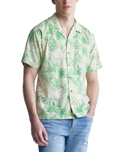 Buffalo David Bitton Men's Suresh Regular-fit Botanical-print Button-down Camp Shirt In Mirage