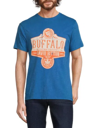 Buffalo David Bitton Men's Tacow Crewneck Graphic Tee In Blue