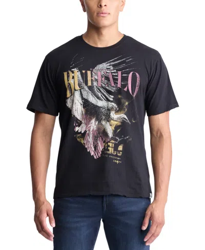 Buffalo David Bitton Men's Takuma Relaxed Distressed Graphic T-shirt In Black
