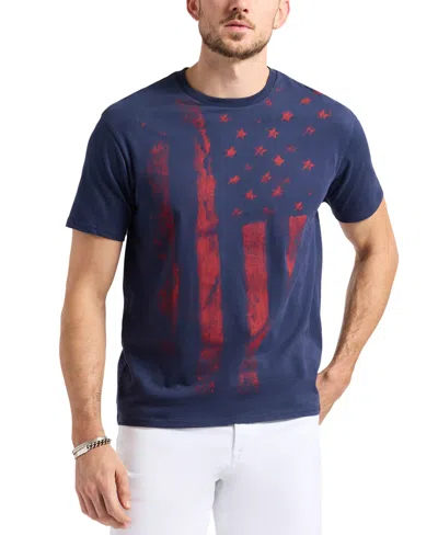 Buffalo David Bitton Men's Talla Short Sleeve American Flag Graphic Crewneck T-shirt