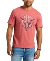 Buffalo David Bitton Men's Tarz Relaxed Fit Short Sleeve Bull Skull Graphic Crewneck T-shirt