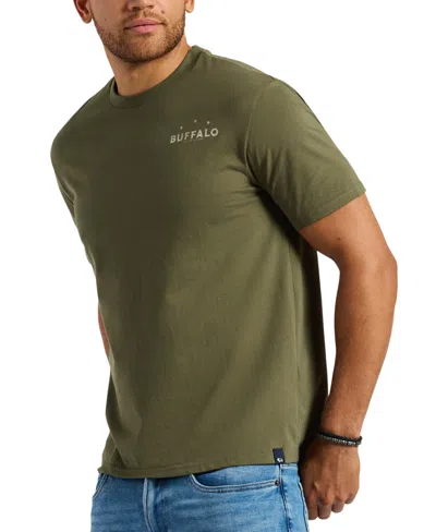 Buffalo David Bitton Men's Toftlund Relaxed Fit Short Sleeve Crewneck Bull Skull Graphic T-shirt In Fern
