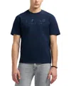 Buffalo David Bitton Men's Tomba Short Sleeve Crewneck Raised Logo Graphic T-shirt In Blue
