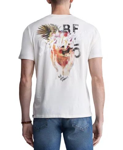 Buffalo David Bitton Men's Tumuch Classic-fit Tropical Skull Graphic T-shirt In Whitecap Gray