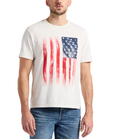 Buffalo David Bitton Men's Tusaf Short Sleeve American Flag Graphic Crewneck T-shirt