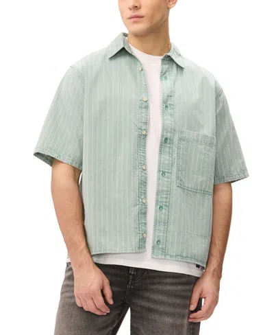 Buffalo David Bitton Men's Vertical Stripe Pattern Shirt In Blue