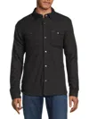 Buffalo David Bitton Men's Waffle Knit Shirt Jacket In Black