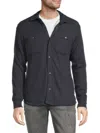 Buffalo David Bitton Men's Waffle Knit Shirt Jacket In Indigo