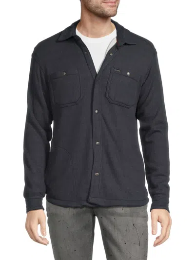 Buffalo David Bitton Men's Waffle Knit Shacket In Indigo