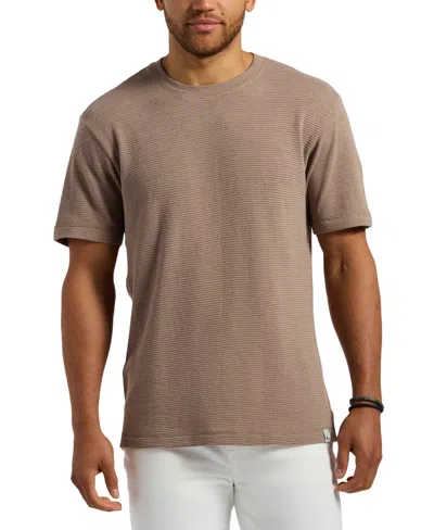 Buffalo David Bitton Men's Waffle Knit Short Sleeve Crewneck T-shirt In Brown