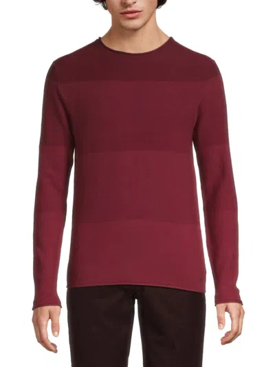 Buffalo David Bitton Men's Wakoni Colorblock Cotton Sweater In Zinfandel
