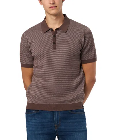 Buffalo David Bitton Men's Walbert Ribbed Polo Shirt In Brown