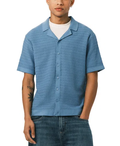 Buffalo David Bitton Men's Waldir Short-sleeve Collared Shirt In Blue