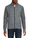 Buffalo David Bitton Men's Walkley Faux Fur-lined Cable Knit Sweater In Dark Heather Grey