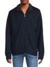 Buffalo David Bitton Men's Walkley Faux Fur-lined Cable Knit Sweater In Navy